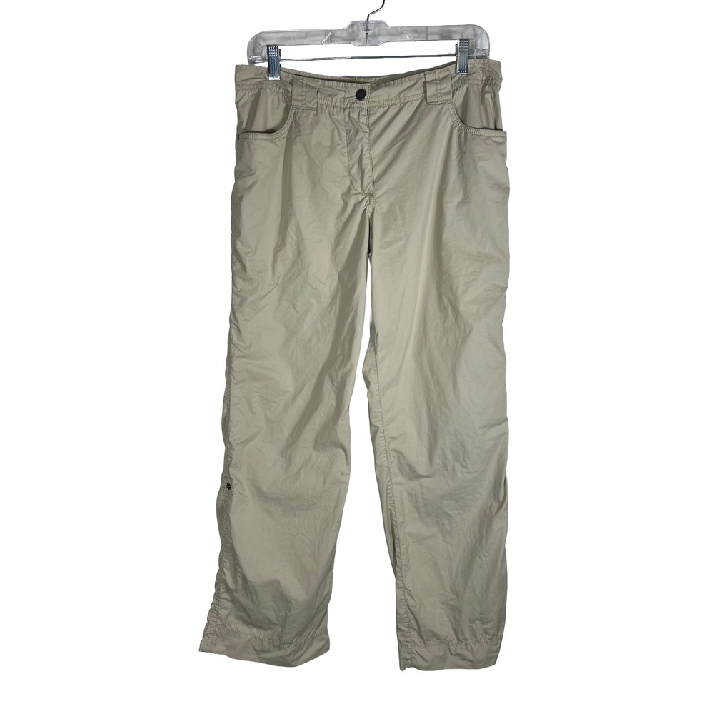 Merona Womens Tan Cotton Utility Cargo Pants Straight Leg Size 8 Khaki Hiking